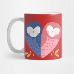 Owl Heart Couple Mug